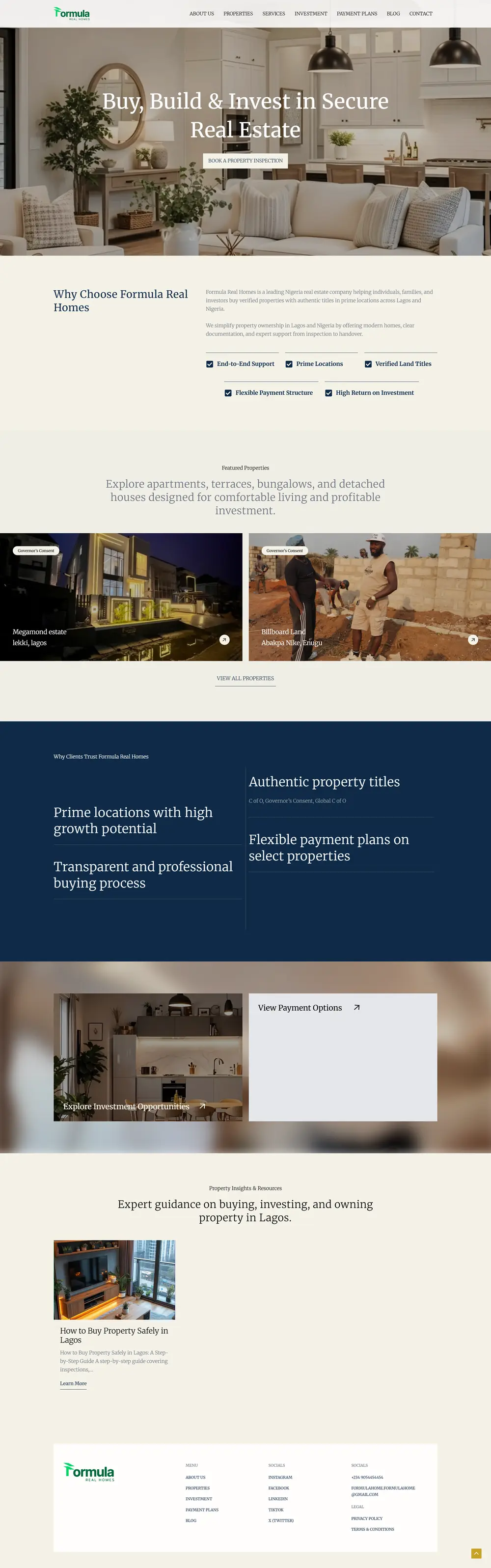 Full Formula Homes homepage